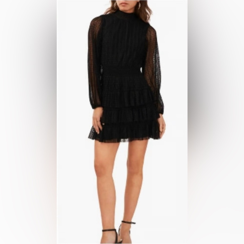 1. State Black Long Sleeve Tiered Dress